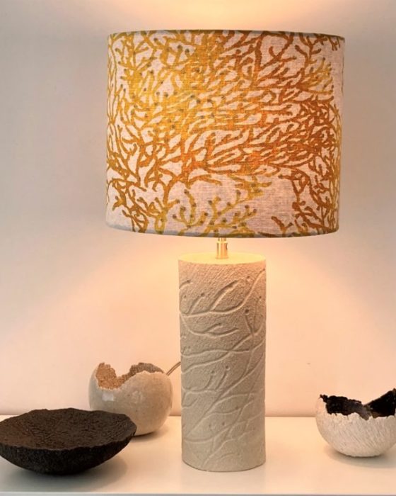 Lampe corail "blanc & jaune"